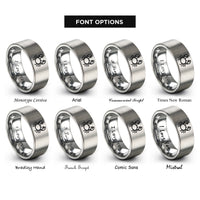 font options for inside engraving on grey cancer rings