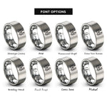 font options for inside engraving on grey cancer rings