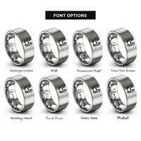font options for inside engraving on grey cancer rings