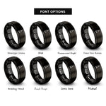 font options for inside engraving on black candle rings
