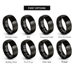 font options for inside engraving on black candle flame rings