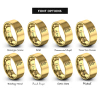 font options for inside engraving on gold candle lantern rings