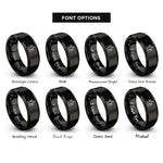 font options for inside engraving on black candle trio rings