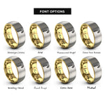 font options for inside engraving on gold & silver candy cane rings