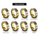font options for inside engraving on gold & silver candy cane rings