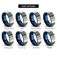 font options for inside engraving on blue & grey candy eggs rings