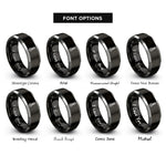 font options for inside engraving on black & gray candy thermometer rings