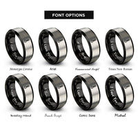 font options for inside engraving on black & silver candy thermometer rings