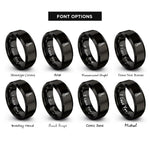 font options for inside engraving on black candy thermometer rings
