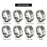 font options for inside engraving on silver candy thermometer rings