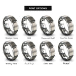 font options for inside engraving on gray candy thermometer rings