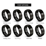font options for inside engraving on black cannabis note rings