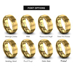font options for inside engraving on gold cannabis note rings