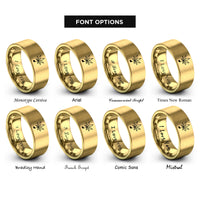 font options for inside engraving on gold cannabis note rings
