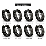 font options for inside engraving on black & gray cannonballs pyramid rings