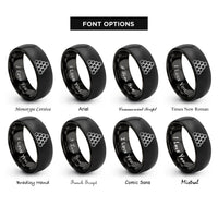 font options for inside engraving on black cannonballs pyramid rings