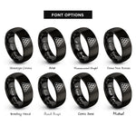 font options for inside engraving on black cannonballs pyramid rings