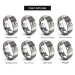 font options for inside engraving on gray canoe paddles crossed rings