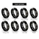 font options for inside engraving on black & grey canteen cup rings