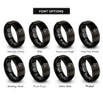 font options for inside engraving on black canteen cup rings