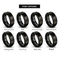 font options for inside engraving on black canteen cup rings