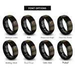 font options for inside engraving on gunmetal & black canteen cup rings