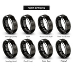 font options for inside engraving on black & grey cantering horse rings