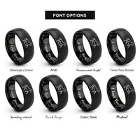 font options for inside engraving on black cantering horse rings