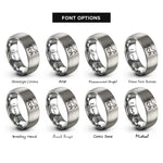font options for inside engraving on silver cantering horse rings