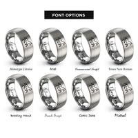 font options for inside engraving on silver cantering horse rings