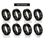 font options for inside engraving on black canvas on easel rings