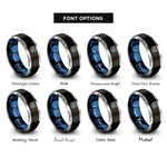 font options for inside engraving on black & blue & gray canyon badge rings