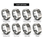 font options for inside engraving on silver canyon badge rings