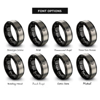 font options for inside engraving on black & gray canyon buttes rings