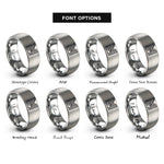font options for inside engraving on silver canyon contours rings