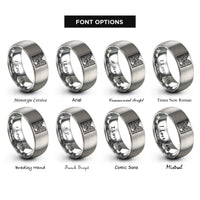font options for inside engraving on silver canyon contours rings