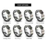 font options for inside engraving on gray canyon contours rings