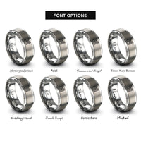 font options for inside engraving on gray canyon contours rings