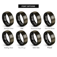 font options for inside engraving on gunmetal & black canyon contours rings