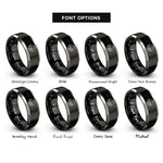 font options for inside engraving on black & silver canyon disk rings