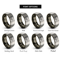font options for inside engraving on gunmetal & silver canyon disk rings