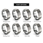 font options for inside engraving on gray canyon rings