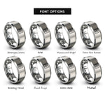 font options for inside engraving on gray canyon rings