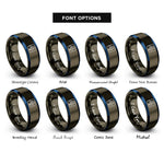 font options for inside engraving on gunmetal & blue canyon rings