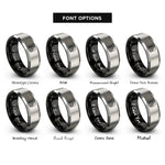 font options for inside engraving on black & silver canyon hoodoo rings