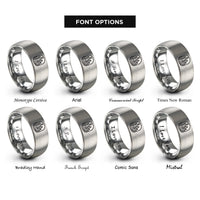 font options for inside engraving on gray canyon hoodoo rings