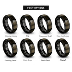 font options for inside engraving on gunmetal & black canyon hoodoo rings