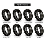 font options for inside engraving on black canyon landscape sun rings