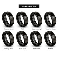 font options for inside engraving on black canyon landscape sun rings