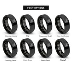 font options for inside engraving on black canyon river bend rings